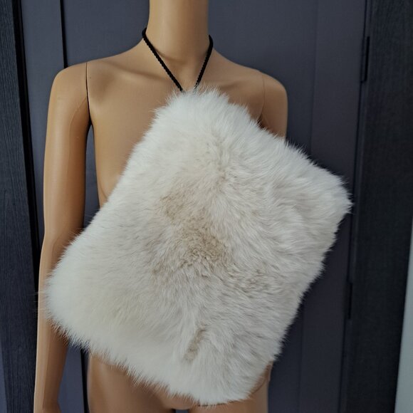 Super Size Cream White Fox Muff Hand Warmer - Picture 1 of 3